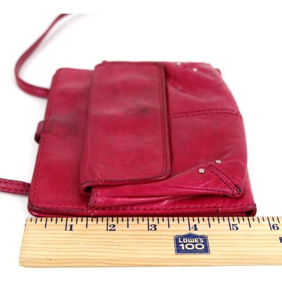 Hobo International DARK PINK GENUINE LEATHER X-BODY ORGANIZER SHOULDER BAG PURSE - Picture 12 of 14